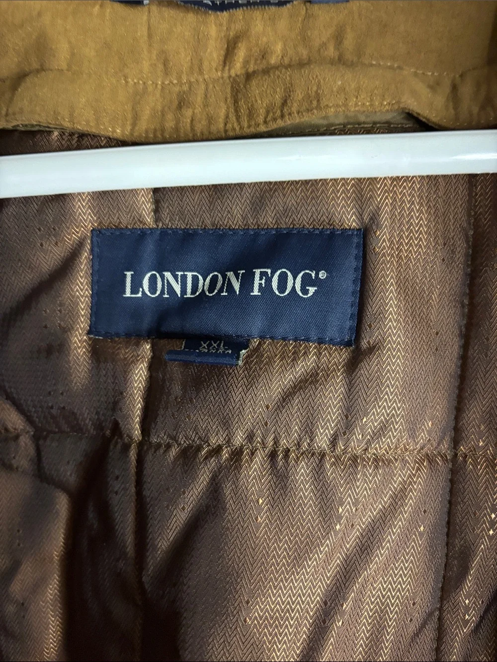 London Fog Men's Suede Zip Front Jacket in Tan Brown